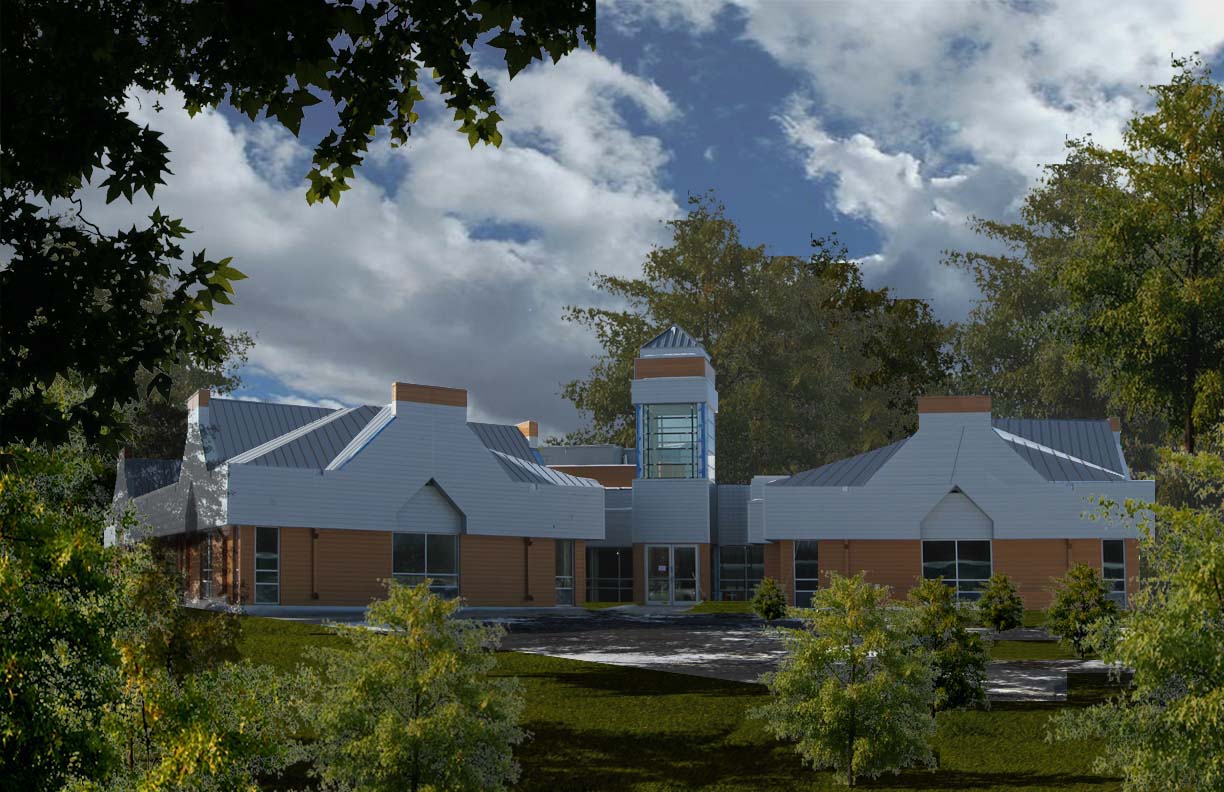Chateh Health Centre front view render